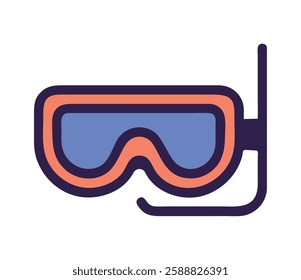 Diving goggles on ocean waves illustration