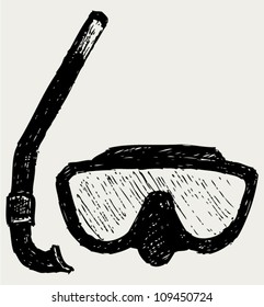 Diving goggles with snorkel