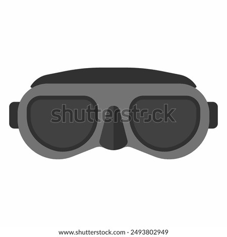Diving goggles vector cartoon illustration isolated on a white background.