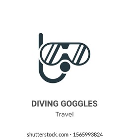 Diving goggles vector icon on white background. Flat vector diving goggles icon symbol sign from modern travel collection for mobile concept and web apps design.
