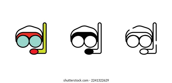 diving goggles vector type icon