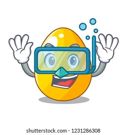 Diving golden eggo on isolated image mascot