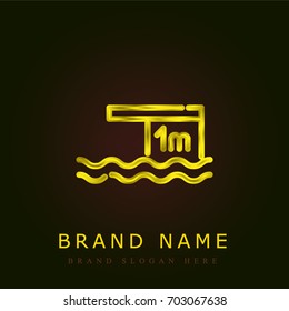 Diving golden metallic logo