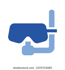 Diving Googles glyph blue icon. Adventure icon set. Vector illustration isolated on white background.