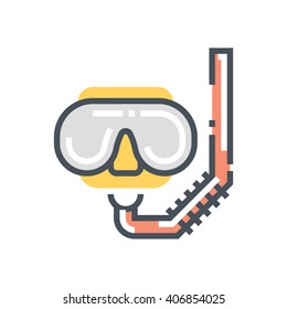 Diving googles icon suitable for info graphics, websites and print media and  interfaces. Line vector icon.