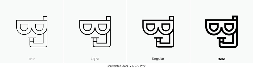 diving googles icon. Thin, Light Regular And Bold style design isolated on white background