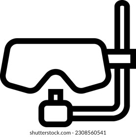 Diving Googles outline icon. Adventure icon set. Line with Editable stroke. Vector illustration isolated on white background.