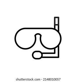 Diving Googles Outline Icon Vector Illustration
