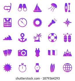 Diving gradient icons on white background, stock vector