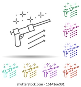 Diving gun in multi color style icon. Simple thin line, outline vector of diving icons for ui and ux, website or mobile application