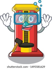 Diving hammer game machine in the cartoon