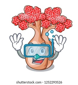 Diving hand bottle tree in rope character