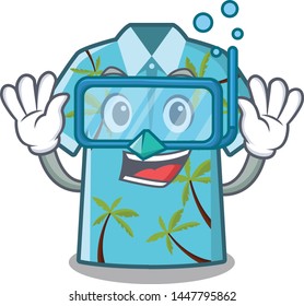 Diving hawaiian shirt isolated in the character
