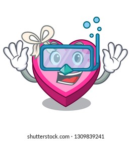 Diving Heart box isolated in the character
