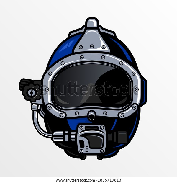 diving helmet, Design element\
for logo, poster, card, banner, emblem, t shirt. Vector\
illustration