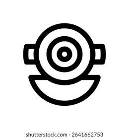 Diving helmet. Editable stroke vector icon.