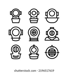 diving helmet icon or logo isolated sign symbol vector illustration - Collection of high quality black style vector icons
