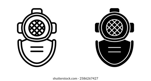 diving helmet Icon set. Symbol isolated white background. vector illustration. color editable.