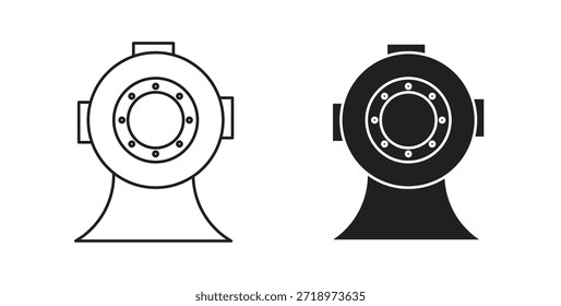 Icono de casco de buceo. Símbolo, ilustración del logotipo. conjunto de iconos gráficos