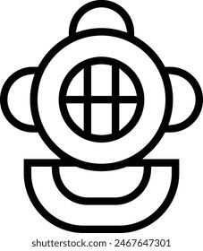diving helmet icon. Thin linear style design isolated on white background