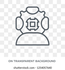 Diving Helmet icon. Trendy flat vector Diving Helmet icon on transparent background from Nautical collection. High quality filled Diving Helmet symbol use for web and mobile