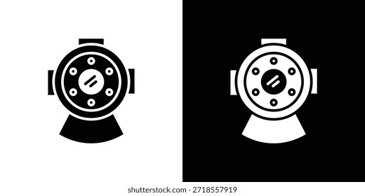 Ícone de capacete de mergulho ilustração vetorial - ícones de vetor de estilo preto de alta qualidade