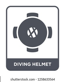 diving helmet icon vector on white background, diving helmet trendy filled icons from Nautical collection, diving helmet simple element illustration