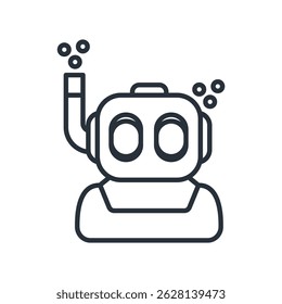 diving helmet icons isolated on White Background. Flat style design