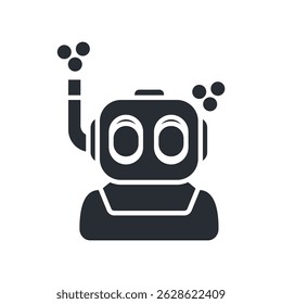 diving helmet icons isolated on White Background. Flat style design