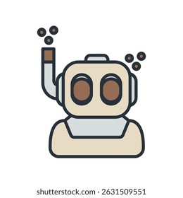 diving helmet icons isolated on White Background. Flat style design
