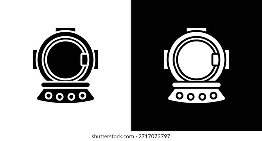 Iconos de casco de buceo diseño de silueta de Vector. Ilustración de Diseño gráfico plano de Vector.