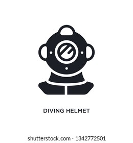 diving helmet isolated icon. simple element illustration from nautical concept icons. diving helmet editable logo sign symbol design on white background. can be use for web and mobile