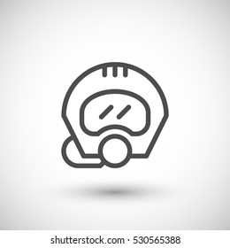 Diving helmet line icon