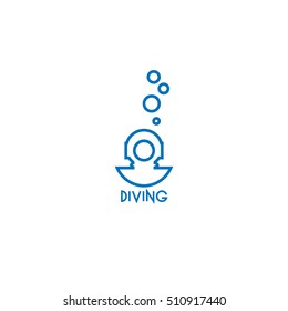 diving helmet line vector logo template