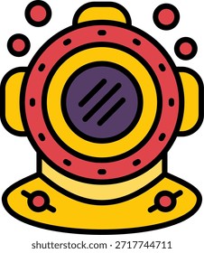 Casco de buceo Nuevo Vector de diseño de iconos creativos