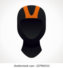 diving helmet. orange and black color. vector format