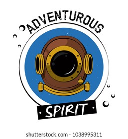 Diving helmet print for tshirt