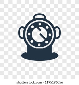 Diving Helmet vector icon isolated on transparent background, Diving Helmet transparency logo concept