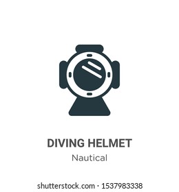 Diving helmet vector icon on white background. Flat vector diving helmet icon symbol sign from modern nautical collection for mobile concept and web apps design.