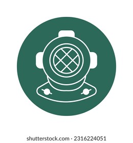 Diving helmet Vector Icon with trendy background colors that can easily edit or modify

