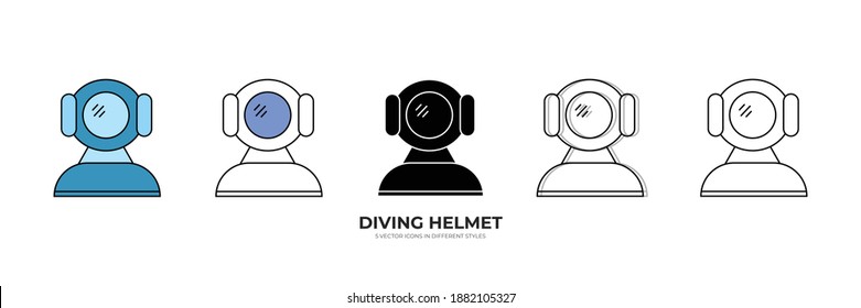 DIVING HELMET VECTOR TYPE ICON