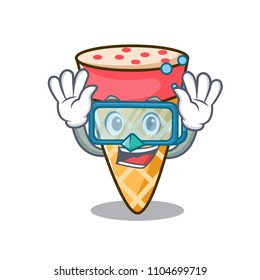 Diving ice cream tone character cartoon