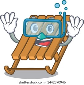Diving ice sled on a the cartoon
