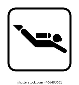 Diving icon. Flat vector illustration isolated on white background.