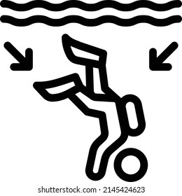 diving icon isolated on white background.vector illustration .eps10