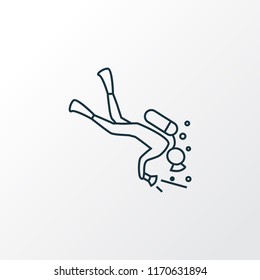 Diving icon line symbol. Premium quality isolated scuba element in trendy style.