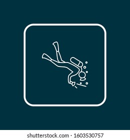 Diving icon line symbol. Premium quality isolated scuba element in trendy style.