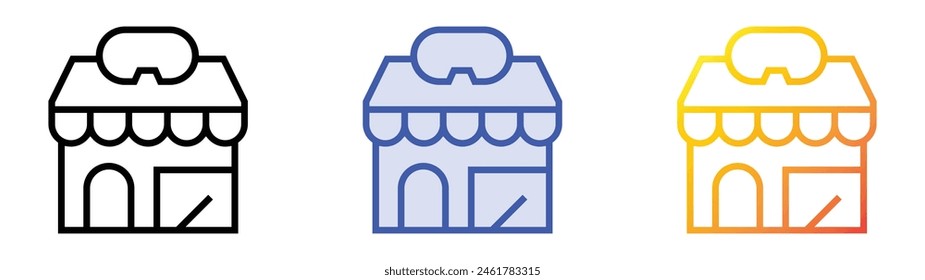 diving icon. Linear, Blue Fill and Gradient Style Design Isolated On White Background
