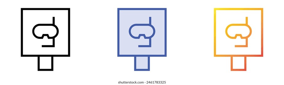diving icon. Linear, Blue Fill and Gradient Style Design Isolated On White Background