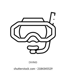 diving icon. Linear style sign isolated on white background. Vector illustration